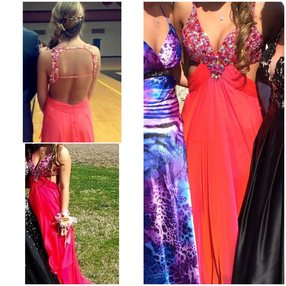 Precious Formals Bright Pink Prom Dress